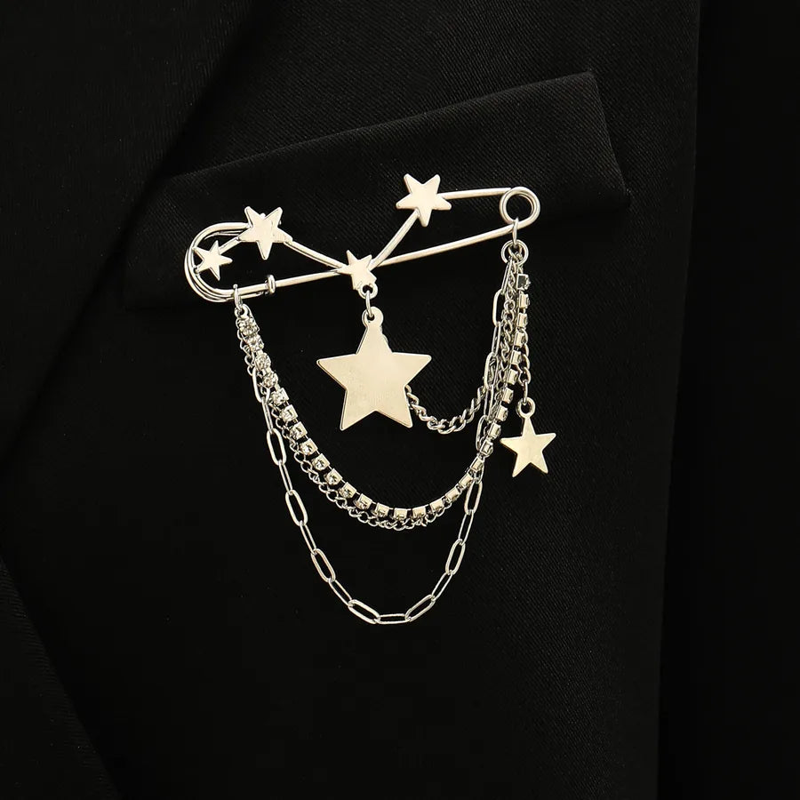 Quirky Geometric Heart Shaped Hairpins For Men And Women Elegant Lapel Pins Trendy Tassel Accessories Fashionable Brooches