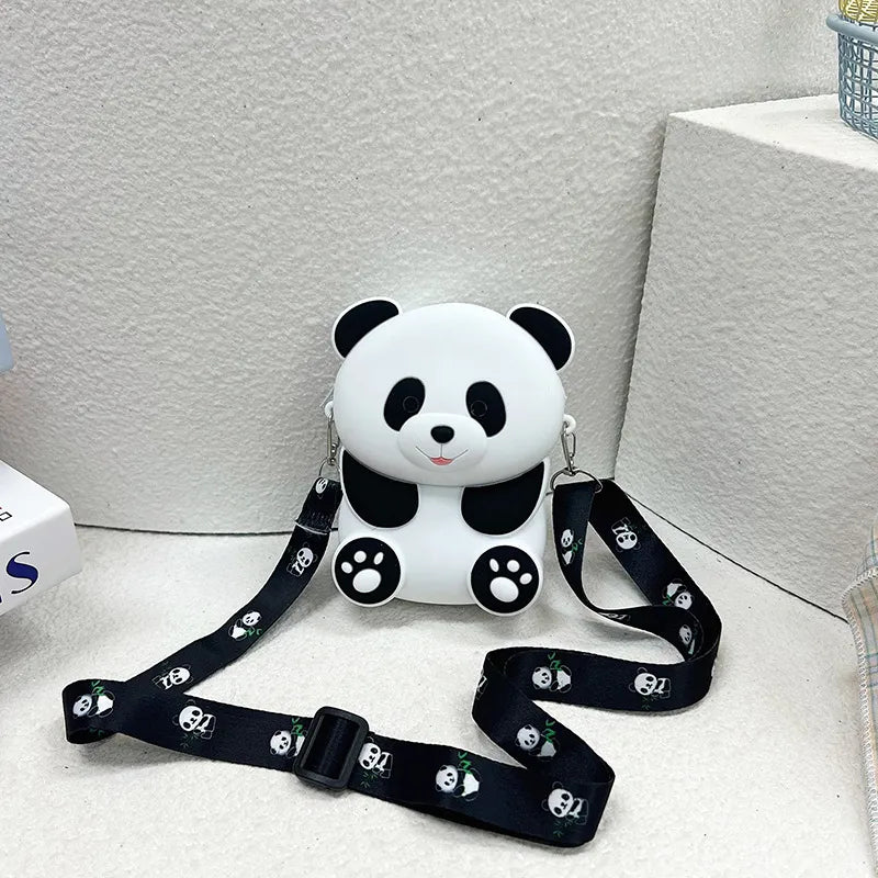 Panda Silicone Bag Women's Crossbody Bag Waterproof  New Cute Children's Cartoon Panda Mobile Phone Bag Student Bag