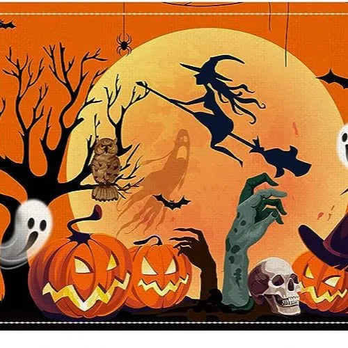 Halloween Dining Mat Trick Or Treat Series Combination Table Mat Restaurant Holiday Atmosphere Decoration Utensil Heat Resistant Pad