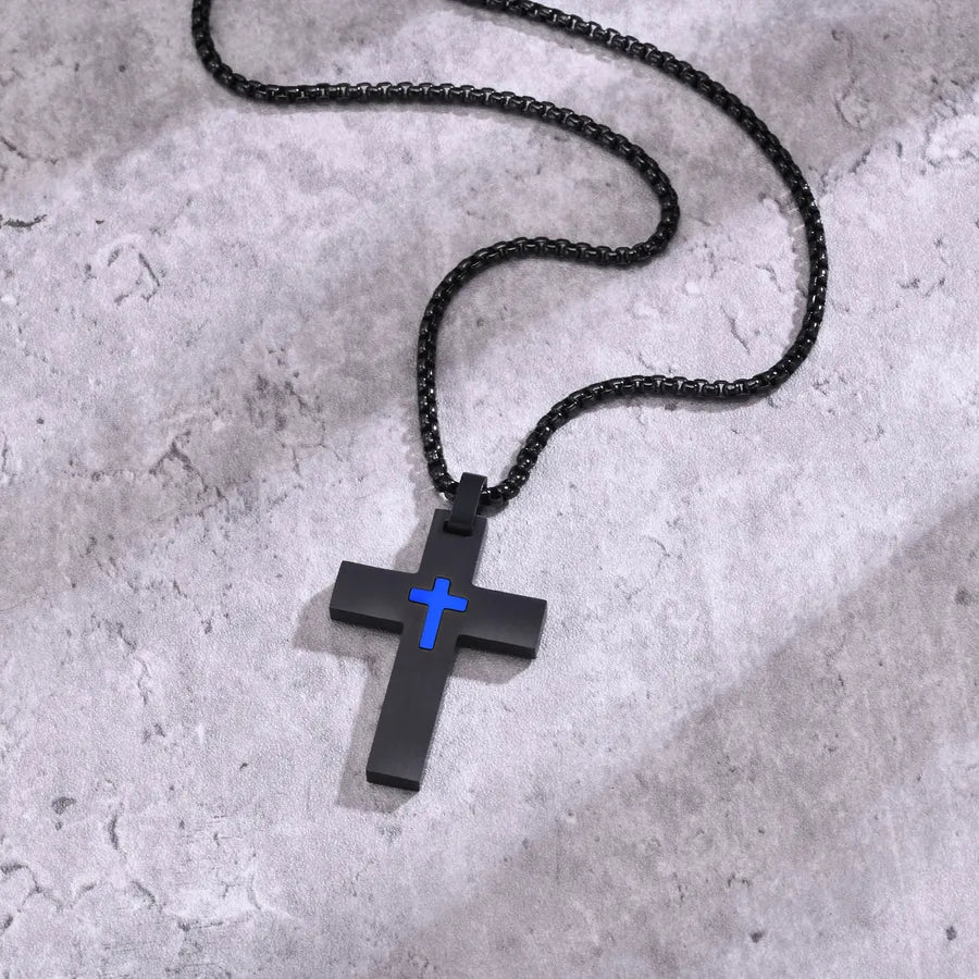 Simple Style Commute Cross 304 Stainless Steel Plating Men's