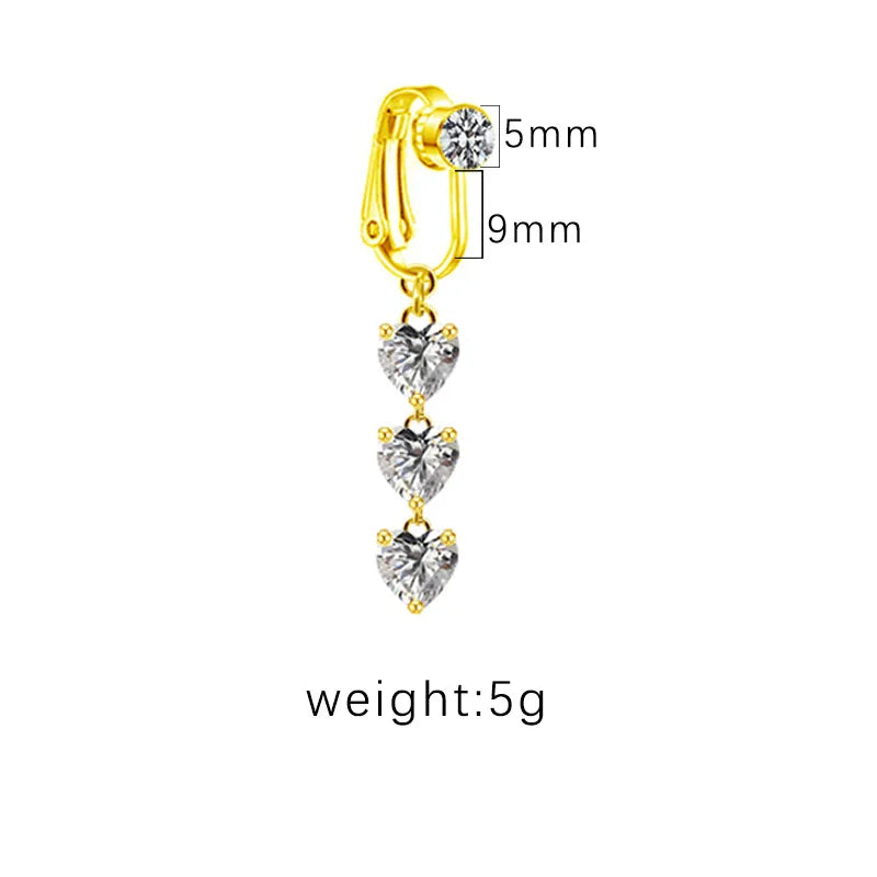 1 Piece Belly Rings Sexy Heart Shape Butterfly Planet 316L Stainless Steel  Alloy Plating Inlay Acrylic Rhinestones Glass White Gold Plated Gold Plated