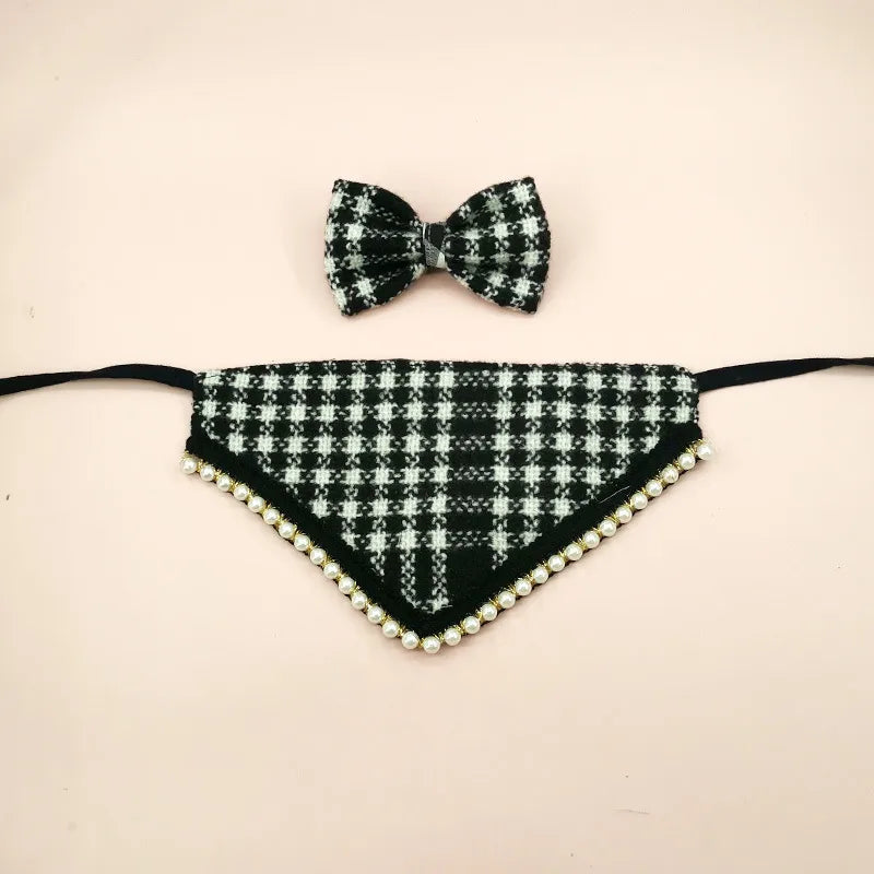 sweet polyester bow knot pet scarf