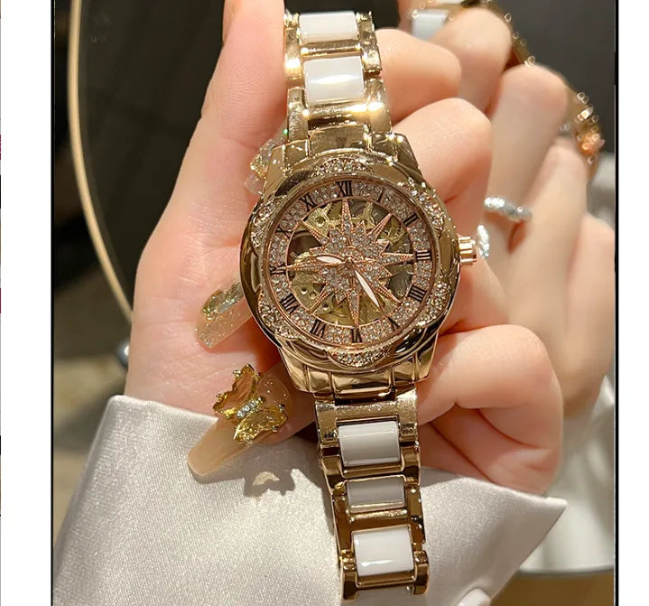 wholesale ladies watch  new explosions ceramic machinery full diamond watch fashion waterproof watch women
