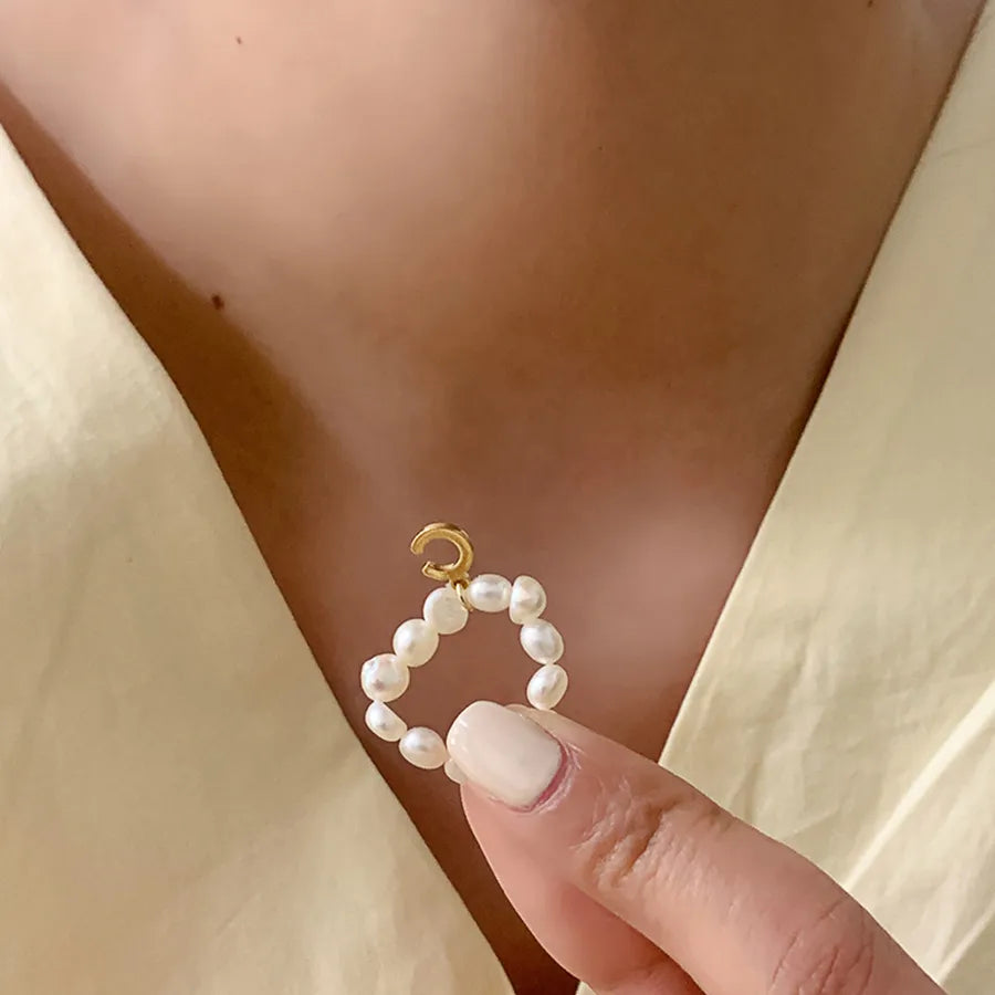 Retro Letter Freshwater Pearl Rings In Bulk