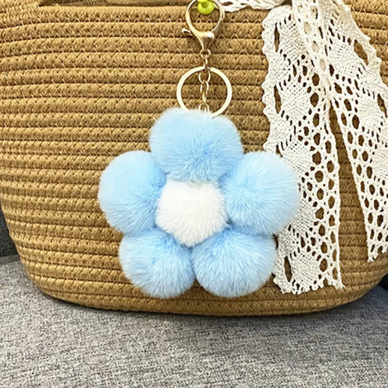 cute flower metal keychain