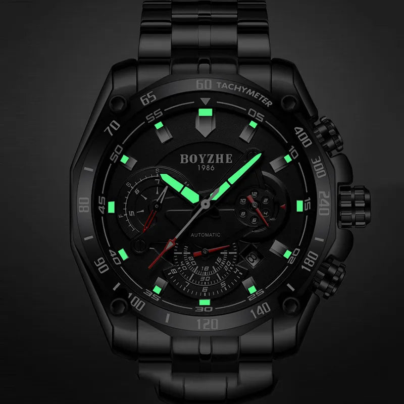 Sports Round Butterfly Double Snap Mechanical Men's Watches