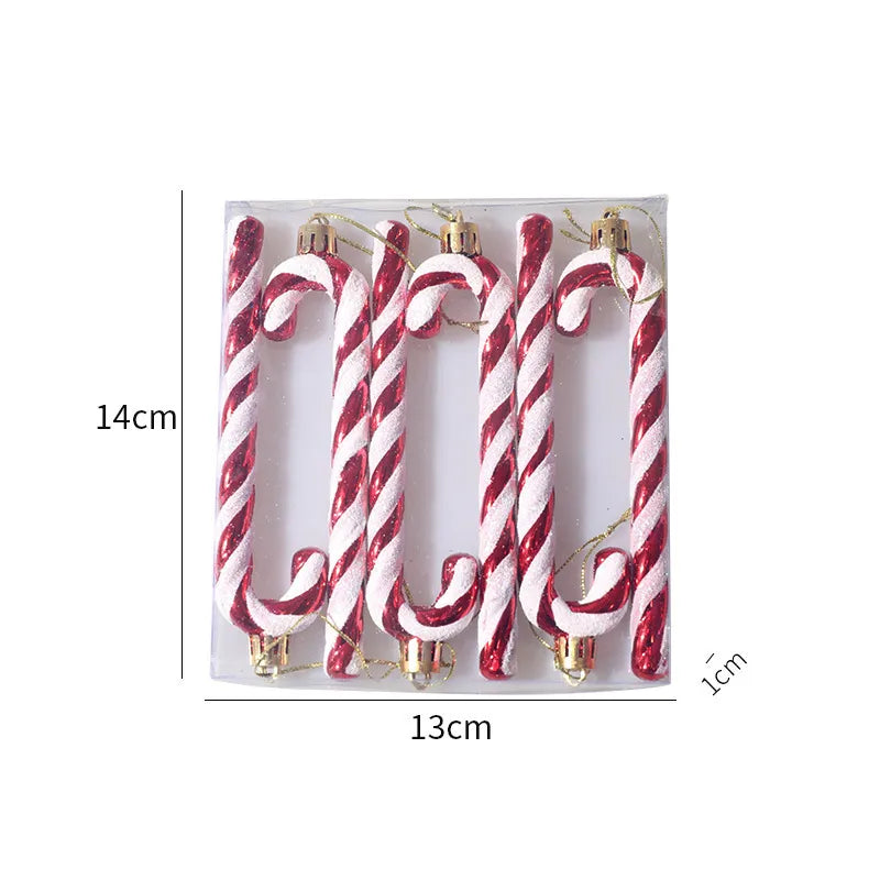 Christmas Tree Decoration Festive Atmosphere Plastic Cane Ornament Hanging Charms Christmas Holiday Decorations