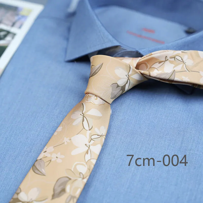 Casual Ditsy Floral Rhombus Polyester Yarn Men's Tie