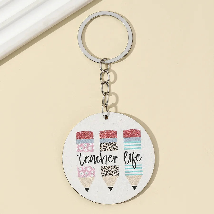 1 Piece Modern Style Letter Wood Teachers' Day Unisex Keychain