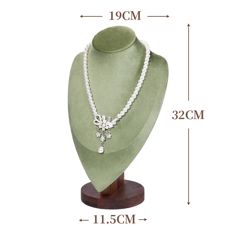 Walnut Wood Necklace Display Stand Portrait Neck Model Jewelry Stylist Showoff High-End Sensation Integrated Design Display Rack