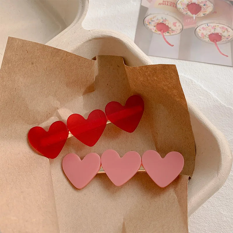 IG Style Sweet Women's Heart Shape Acetic acid sheets Metal Hair Clip