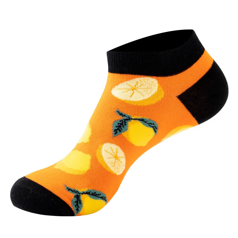 Unisex Cute Modern Style Fruit Strawberry Watermelon Cotton Ankle Socks A Pair