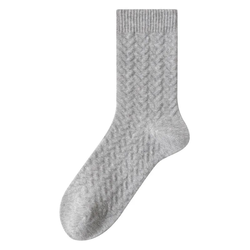 men's casual simple style solid color cotton crew socks a pair