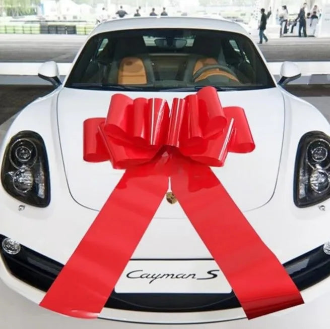 Cross-border# one-piece pull flower car big pull flower furniture wedding car ribbon flower holiday gift decoration big pull bow X