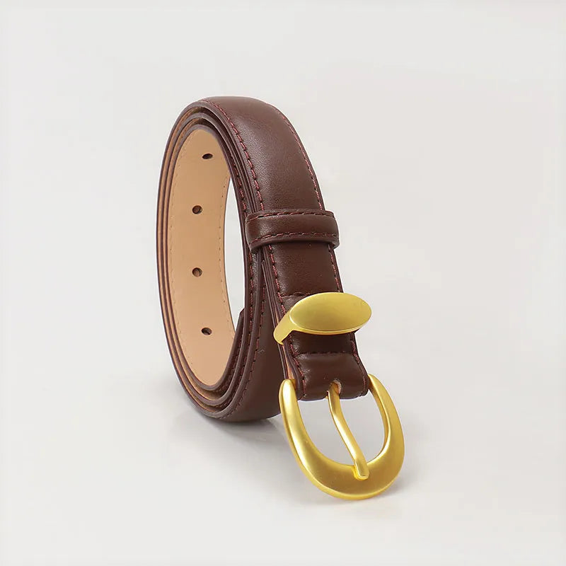 Basic Simple Style Solid Color Imitation Leather Alloy Women's Leather Belts