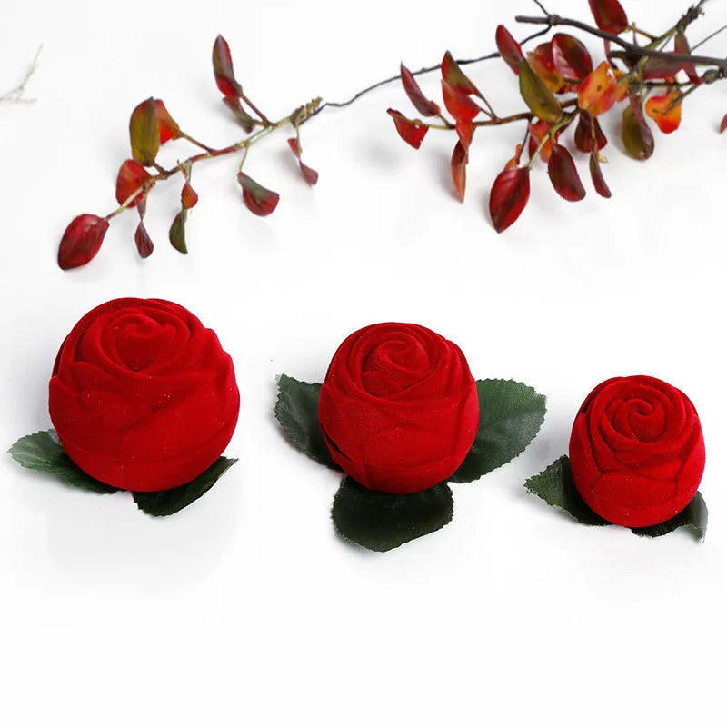 simple style flower plastic valentine's day jewelry boxes