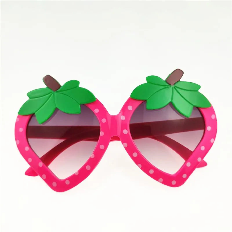 Cute Novelty Strawberry Ac Gradient Tinted Lenses Special-Shaped Mirror Full Frame Kids Sunglasses