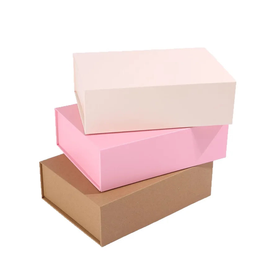 Foldable Magnetic Gift Box Hard Gift Packaging Birthday Souvenir One-piece Design Elegant White Card Paper Simple Style