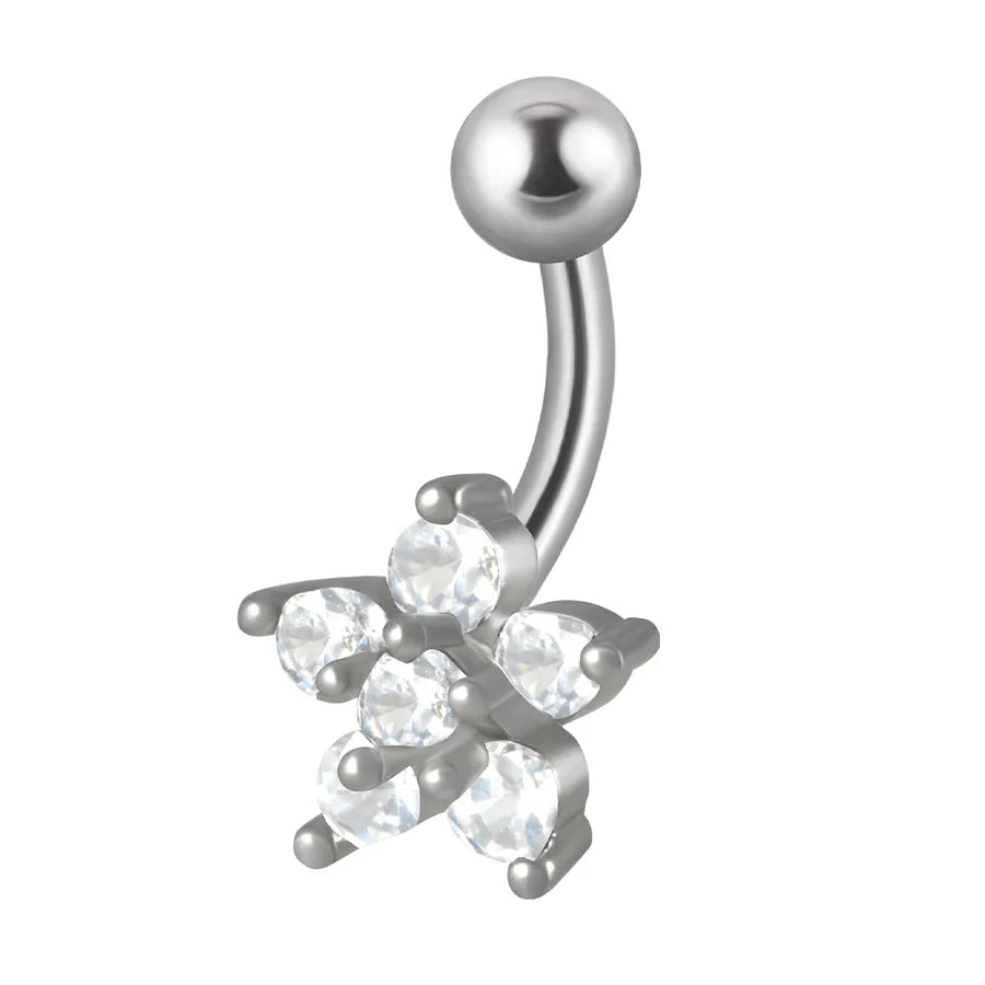 1 Piece Eyebrow Studs Casual Elegant Vacation Triangle Heart Shape Flower G23 Titanium Inlay Opal Zircon Eyebrow Studs