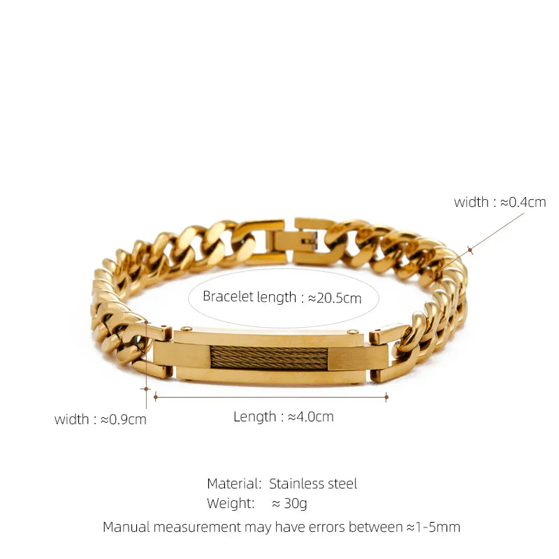 Casual Hip-Hop Punk Geometric 304 Stainless Steel 18K Gold Plated Unisex Bracelets