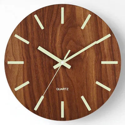 Retro Round Wood pendant Wall Clock Artificial Decorations