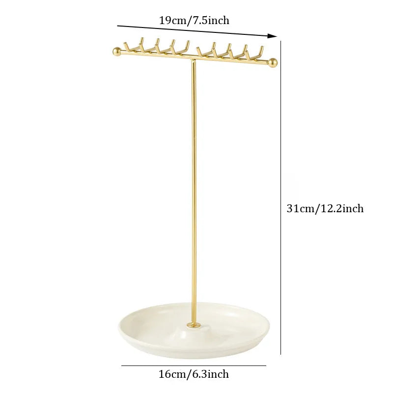 1 Piece Metal Iron Modern Style Classic Style Double Row 8 Hook Jewelry Display Jewelry Rack