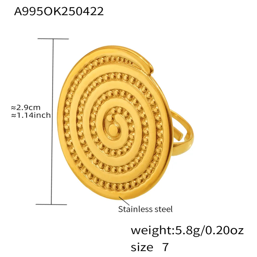 Wholesale Jewelry Exaggerated Luxurious Vacation Leaves 304 Stainless Steel 18K Gold Plated Plating Rings
