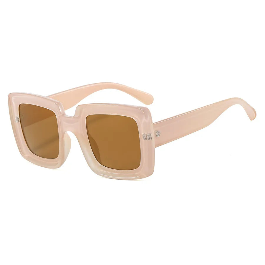 exaggerated solid color pc square full frame men's sunglasses