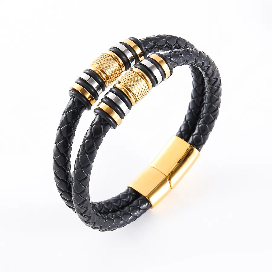 Retro Rock Commute Round 304 Stainless Steel Men's Bangle