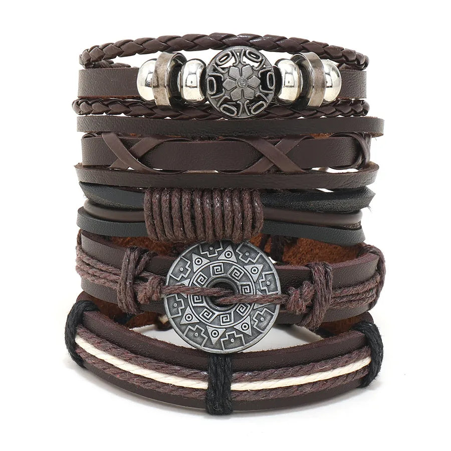 hip-hop solid color pu leather men's bangle 1 piece