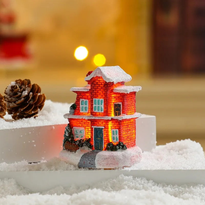 Christmas Vintage Style House Resin Daily Festival Ornaments