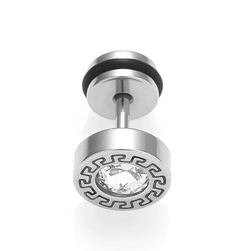 1 Piece Simple Style Classic Style Round Polishing Inlay 316L Stainless Steel  Zircon 18K Gold Plated Ear Studs
