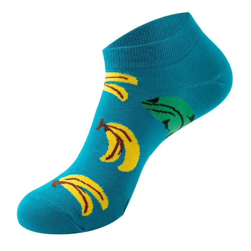 Unisex Cute Modern Style Fruit Strawberry Watermelon Cotton Ankle Socks A Pair