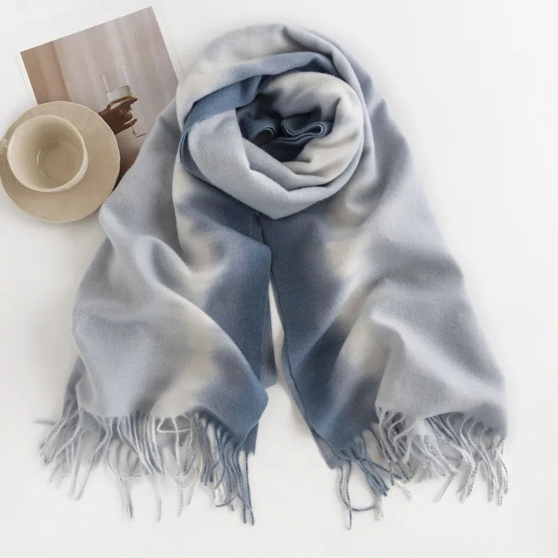 Women's Casual Multicolor Imitation cashmere Tassel Scarf