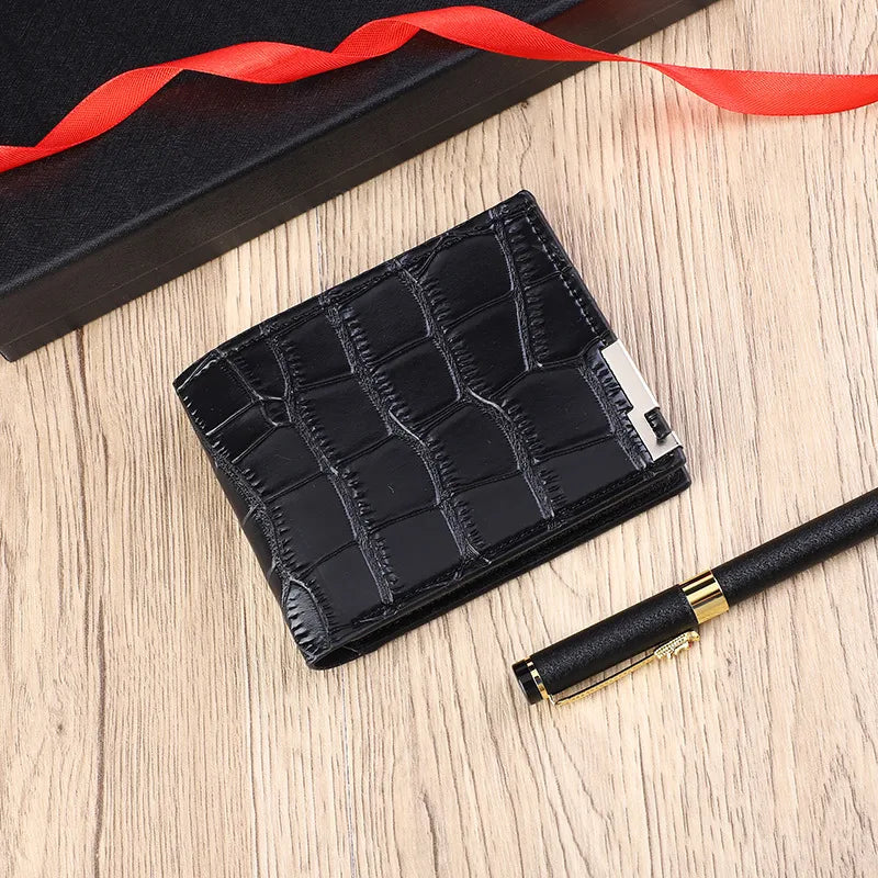 Men's Solid Color Pu Leather Open Small Wallets