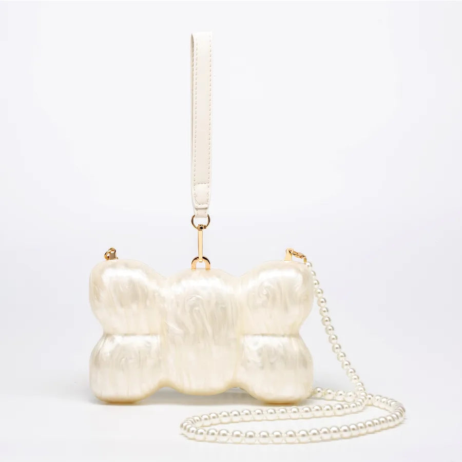 Arylic Heart Shape Bow Knot Square Oval Evening Bags