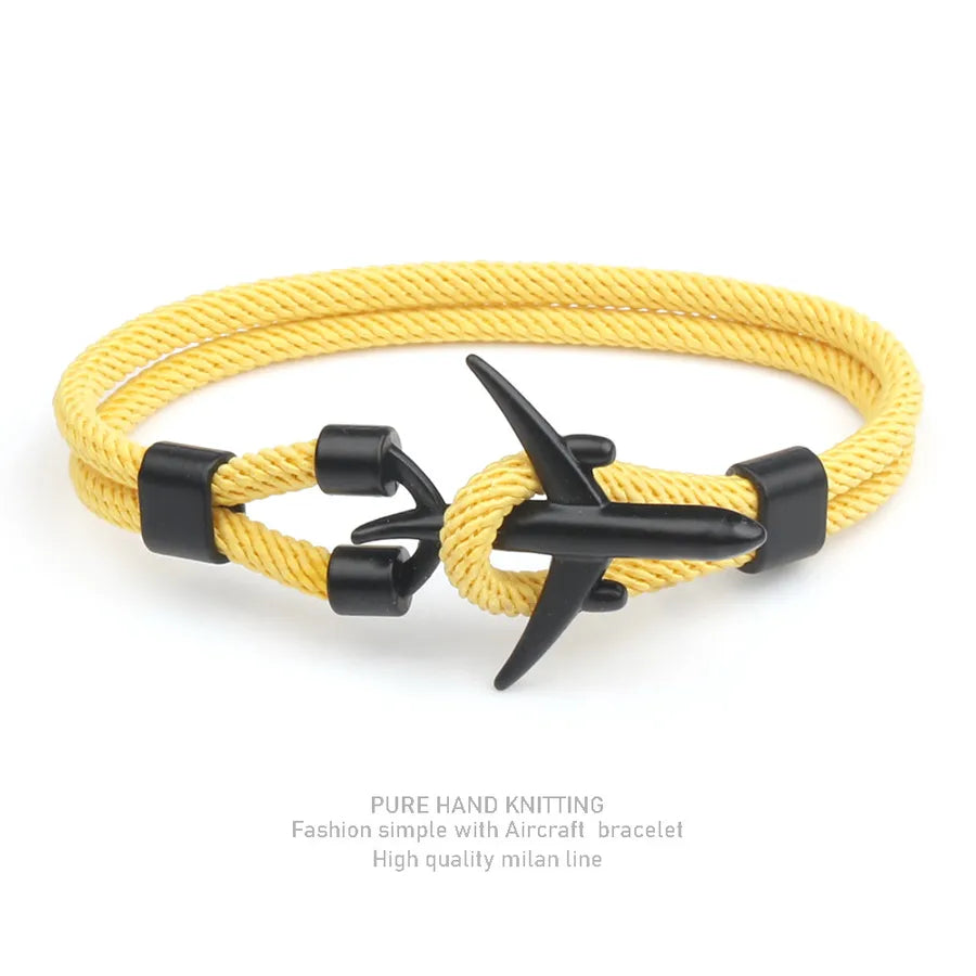 simple style geometric alloy polyester plating men's bracelets