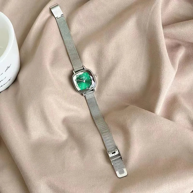 simple style commute solid color buckle quartz women's watches