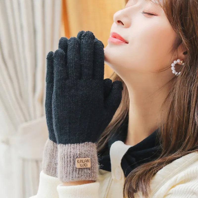 unisex simple style solid color gloves 1 set