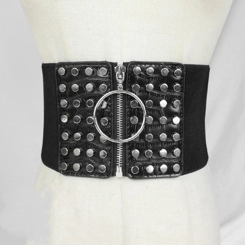 fashion solid color pu leather  women's corset belts