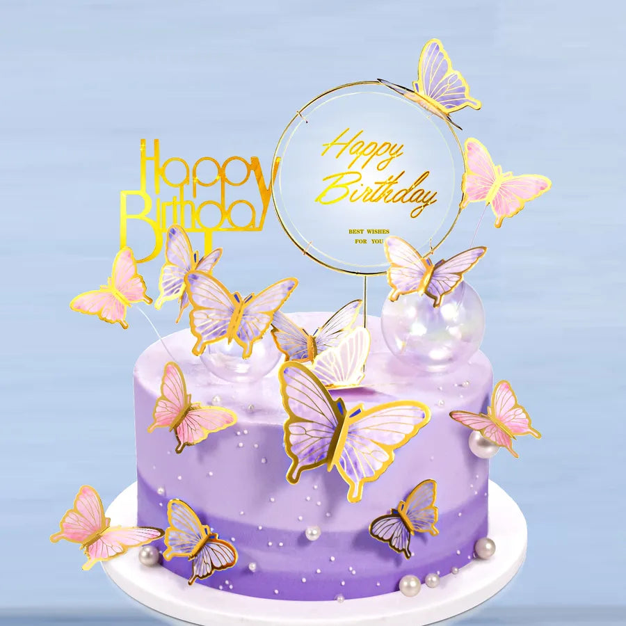 birthday fairy style cute letter butterfly paper birthday cake decorating supplies