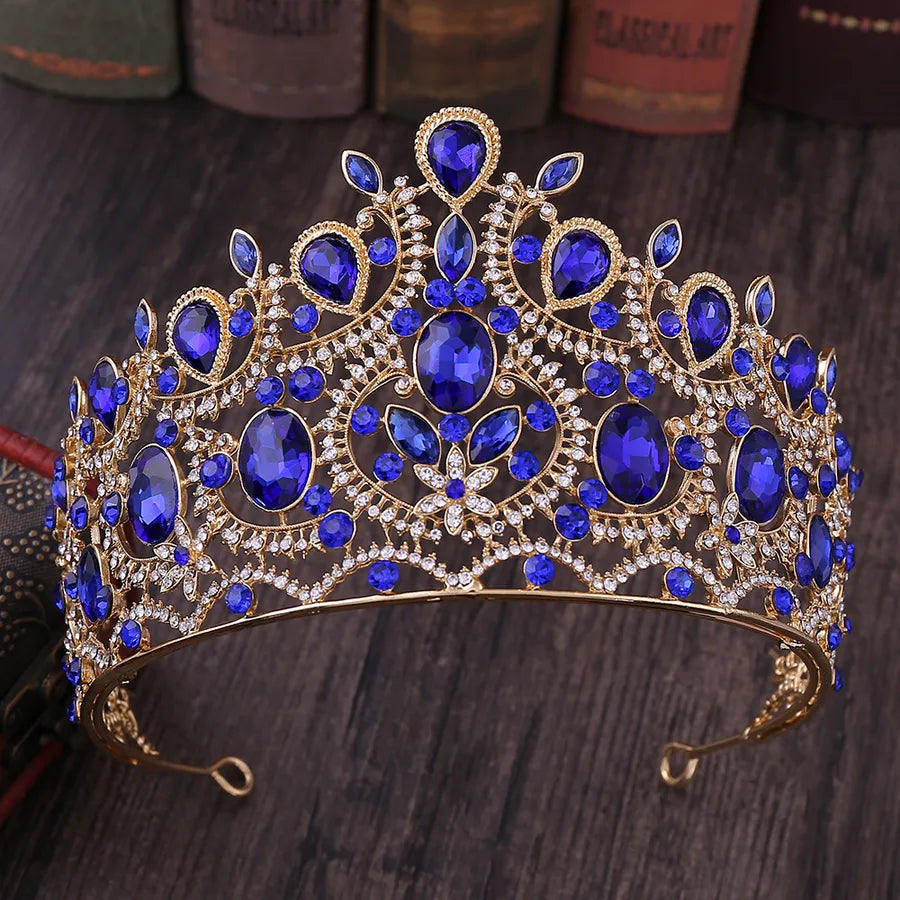 retro crown alloy inlay rhinestones crown 1 piece