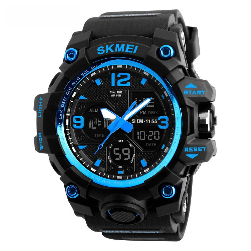 skmei men's waterproof electronic watch multi-functional dual display electronic watch outdoor sports watch wholesale