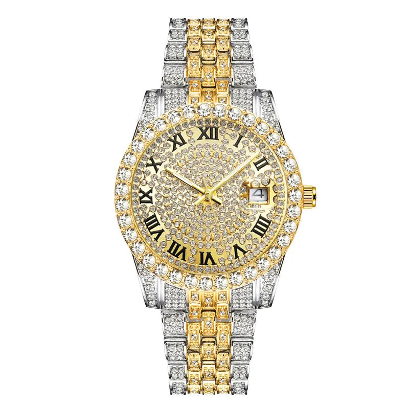 fashion color block butterfly double snap quartz women's watches