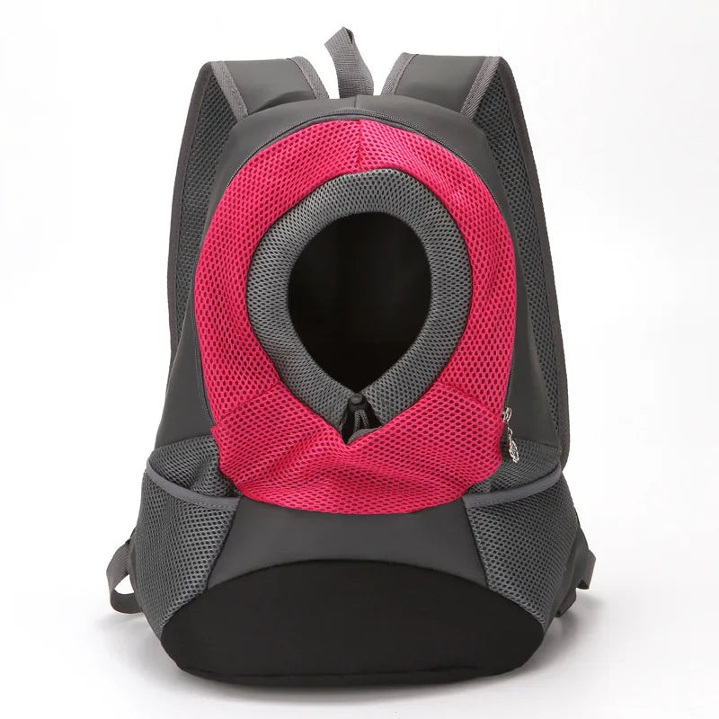 simple style pu leather canvas net color block pets backpack
