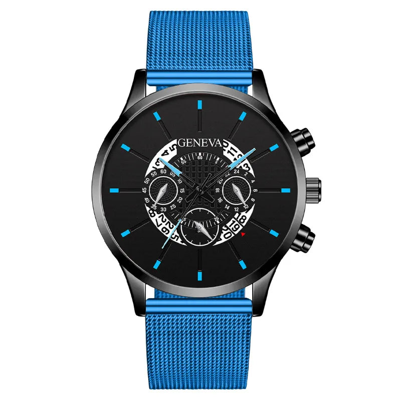 Simple Style Streetwear Color Block Buckle Quartz Watch Men's Watches