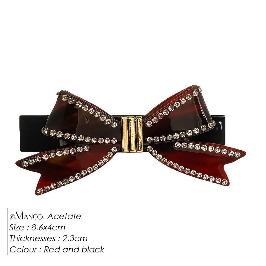 Fashionable Butterfly Knot Hair Clip Acetate Board French Style High-End Feeling Hair Accessories Elegant Retro Artistic
