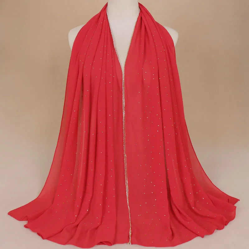 women's elegant solid color chiffon scarf