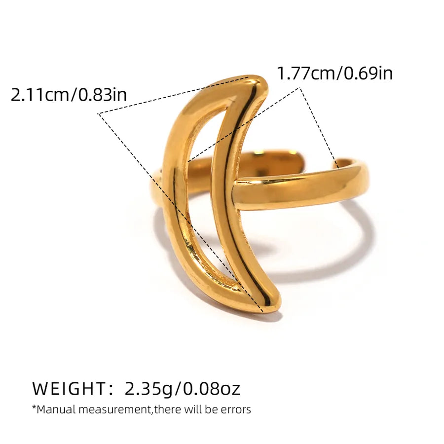 Wholesale Jewelry IG Style Casual Simple Style Star Moon 304 Stainless Steel 18K Gold Plated Open Rings