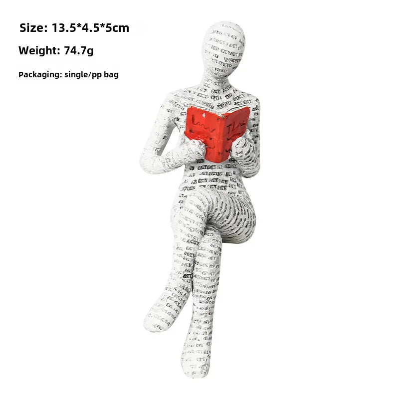 ReadingWomen creative reading woman resin crafts home desktop bookcase resin ornaments